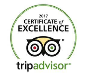 Trip Advisor 2017 Certificate of Excellence